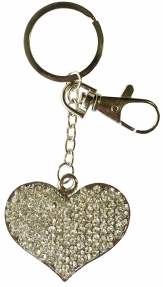 PORTE CLE COEUR STRASS (LOT DE 6 ) Accueil